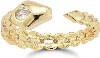 Sphera Milano 14K Over Silver CZ Snake Ring