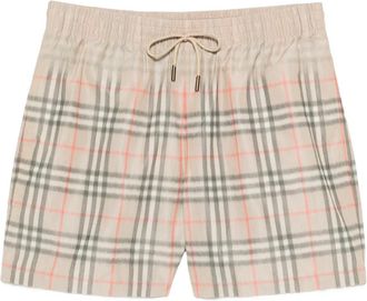 Burberry Geruite zwembroek met vervaagd effect - Beige