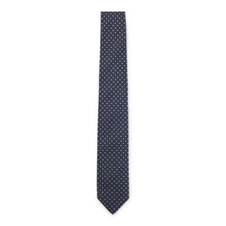 BOSS Silk-blend tie with micro pattern