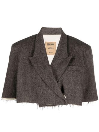 Uma Wang Blazer met visgraatpatroon - Bruin