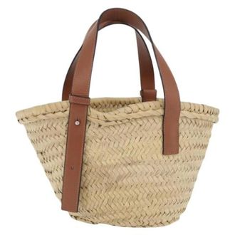 Loewe Pre-owned Raffia Schoudertas - Dames - Pre-owned - Beige - Maat: ONE Size