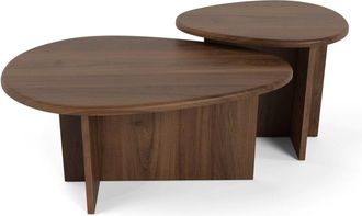 Sia Home Set de 2 mesas de centro nido en nogal