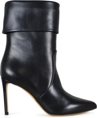 Francesco Russo Leren Laarzen - Dames - Laarzen met Hak - Zwart - 36 1/2 EU - Leer - Schoenen