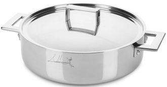 Mepra Silberfarbene Bratpfanne Attiva inkl. Deckel, &oslash; 24 cm - Personalisierbar