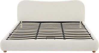 VENTE-UNIQUE.COM Cama con canap&eacute; abatible poli&eacute;ster blanco 180 x 200 cm