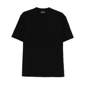 Emporio Armani Jacquard Logo T-shirt met ronde hals - Heren - T-shirts - Zwart - 2XL - Tops
