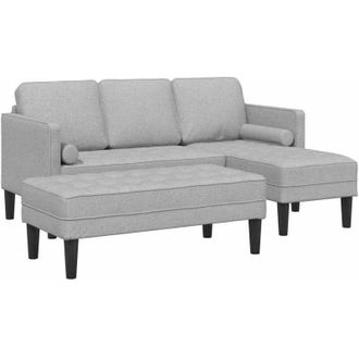 vidaXL Vidaxl - Juego De Sof&aacute; 2 Pcs Gris Nube 173 X 131 X 67 Cm Tela