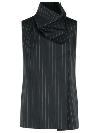 Sportmax Albata Sleeveless Black Wool Top