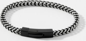 Tateossian Mens Click black ion-plated steel bracelet