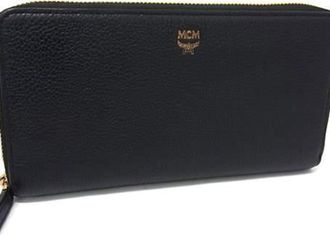 MCM Mcm Black Leather Long Wallet (Bi-Fold) (Pre-Owned)