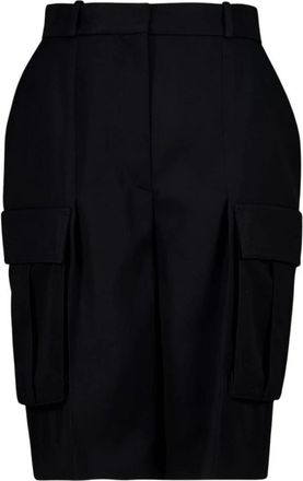 Balmain Bermuda Shorts in Grain de Poudre Wool - Dames - Korte Broeken - Zwart - S - Wol - Korte Broeken