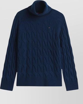 Tommy Hilfiger turtleneck cable knit wool pullover
