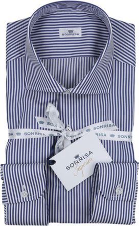 Sonrisa Blue Striped Cotton Casual Shirt