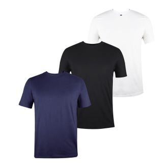 Donnay Heren T-shirt van katoenmix (3-pack) (Wit, Zwart, Marine)