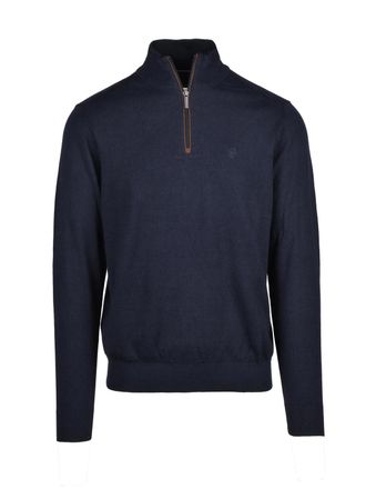 Bugatti Multicolor Cotton-Cashmere Half-Zip Sweater