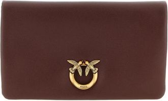 Pinko Love Click Padded Birds Clutch - Dames - Schoudertassen - Rood - ONE Size - Leer - Tassen