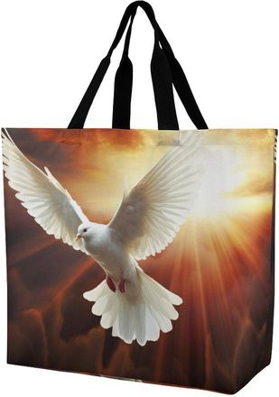 Generic Dove Sun Art Tote Bag Durable Carry Bag Handle Handbags For Travel Camping Yoga