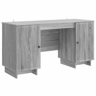 vidaXL Escritorio Sonoma Gris Madera De Ingenier&iacute;a 142,5 X 50 X 75 Cm Vidaxl