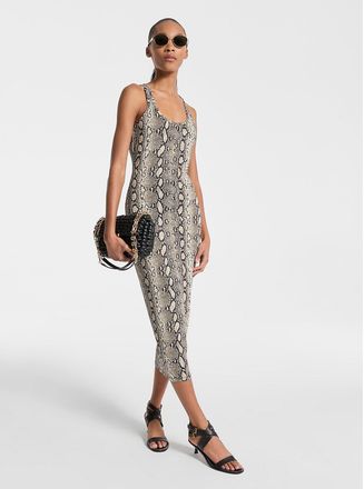 Michael Kors Snake Print Stretch Jersey Racerback Dress
