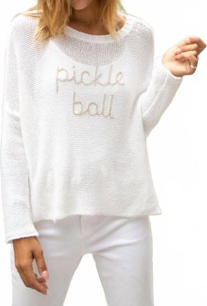Wooden Ships Pickleball Crew Sweater In White