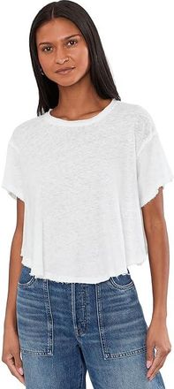 Free People Elsie Swing T-Shirts - Clo Womens Clothing White Whisper : LG (Womens 12-14), Cotton