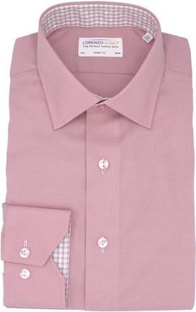 Lorenzo Uomo Trim Fit Solid Stretch Cotton Dress Shirt in Rose at Nordstrom Rack, Size 14.5 - 32/33