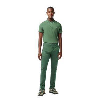 Lacoste Heren Biologisch Katoenen Slanke Chino (Sequoia Groen)