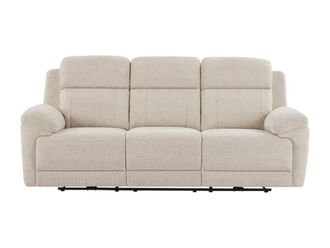 VENTE-UNIQUE.COM Sof&aacute; relax poli&eacute;ster 3 plazas beige 228x98cm
