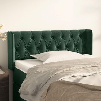 vidaXL Cabecero De Terciopelo Verde Oscuro 103x16x78/88 Cm Vidaxl