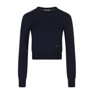 Moschino Dames, Truien, Blauw, Maat: S Zijde