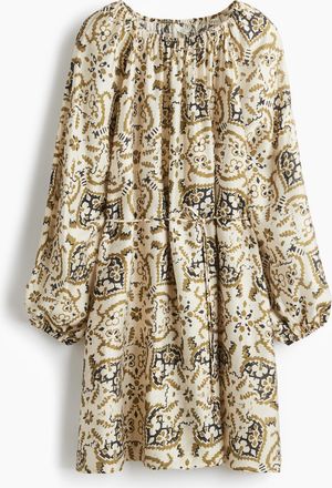 H&M Oversized Kleid mit Bindegürtel - Beige