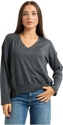 Alessia Santi Truien & Vesten, Dames, Grijs, M, Trui met V-hals