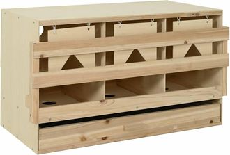 vidaXL Ponedero Para Gallinas 3 Compartimentos Madera Pino 96x40x45 Cm Vidaxl