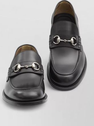 Gucci leather loafers horsebit detail flat sole