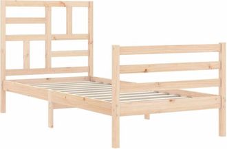 vidaXL Bed Frame with Headboard Single Solid Wood vidaXL