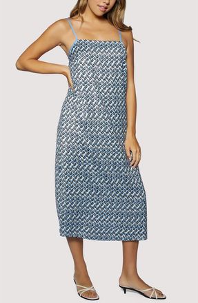 Lost + Wander Dream of Waves Midi Dress in Blue Multi at Nordstrom, Size Medium