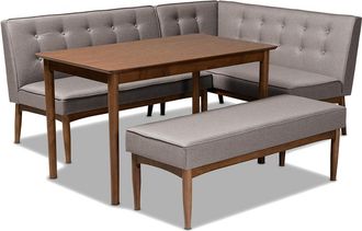 Design Studios Arvid Modern 4pc Wood Dining Nook Set