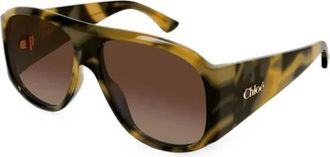 Chlo&eacute; Izia Aviator Zonnebril - Dames - Accessoires - Bruin - Maat: 60 MM Nylon