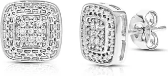 Vir Jewels 1/10 cttw Lab Grown Diamond Composite Earrings in Sterling Silver With Push Backs For Women