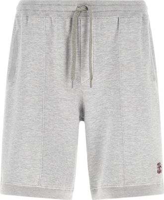 Brunello Cucinelli Double Knit Bermuda Shorts - Heren - Korte Broeken - Grijs - M - Katoen - Korte Broeken