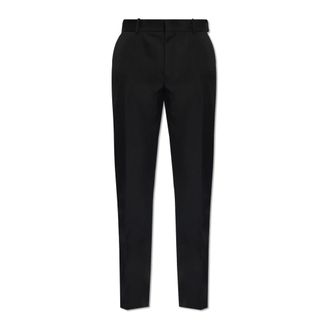 Alexander McQueen Wollen plooirokbroek - Heren - Nette broeken - Zwart - M - Wol - Broeken