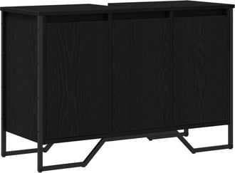 vidaXL Gabinete de lavabo Roble negro 91x35x60 cm Madera compuesta Vidaxl