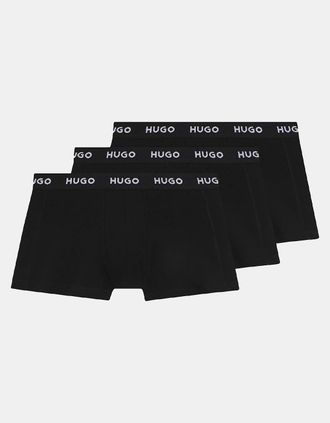 HUGO BOSS Mens 3 Pack of Logo Waistband Trunks - Black - Size: 33/32/32