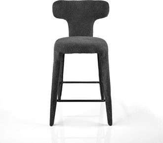 Oresteluchetta Set 2 taburetes tejido melange antracita 94x48x55 cm