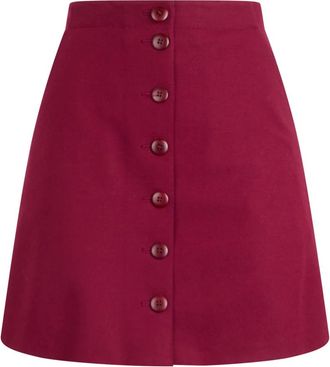 Alberta Ferretti A-lijn rok met knopen - Dames - Korte rokken - Roze - S - Wol - Rokken