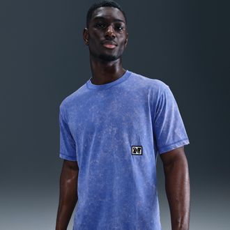 Nike Mens Gym Heritage Dri-FIT Short-Sleeve Training Top in Blue | HV0627-411