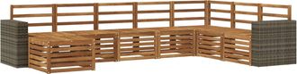 vidaXL Conjunto De Sof&aacute;s De Exterior 8 Uds. Natural Vidaxl