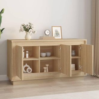 Berkfield Home Sideboard Sonoma Oak 102x35x55 cm Engineered Wood in Light Tan | Size: 102 x 35 x 55 cm