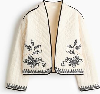 H&M Bestickte Wolljacke - Beige
