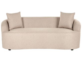 Beliani Divano Ovale A 2 Posti In Tessuto, Forma A Fagiolo, Rivestito In Tessuto Color Beige Amal